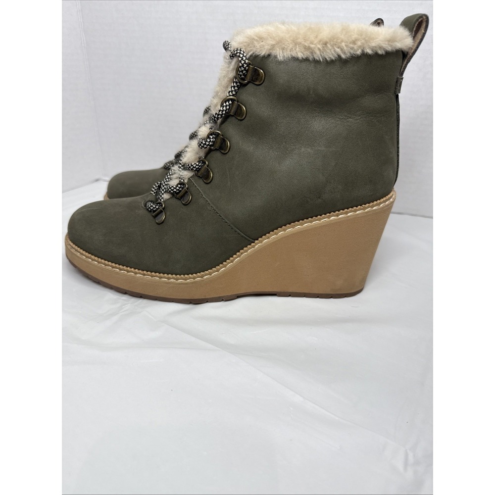 TOMS Melrose Womens Green Olive, Leather, Ankle Boots Size 7.5 - Picture 3 of 16
